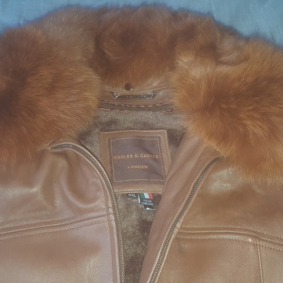 KNOLES CARTER CHESTNUT BROWN ITALIAN LAMBSKIN COAT - Picture 3 of 6